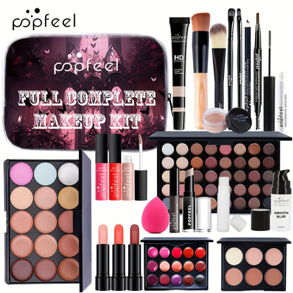 Cosmetic Set Authentic Full Set of Color Makeup Set for Beginners and Novice Female Students Beauty Makeup Light Makeup Complete Set