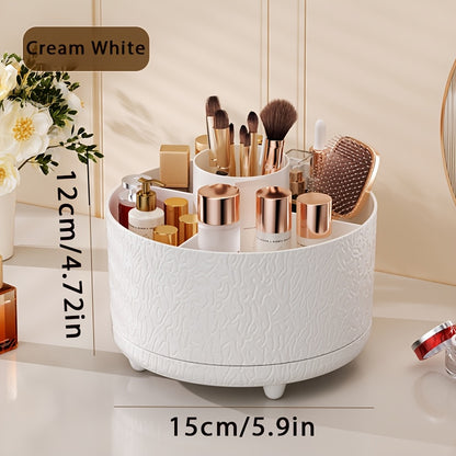 1pc of 360° Rotating Desktop Cosmetic Storage Box, Multifunctional Makeup Box, Skin Care Storage Box, Plastic Makeup Brush Storage Box, Suitable for Party Gifts, Holiday Gifts, Valentine'S Day Gifts, Happy Valentine'S Day