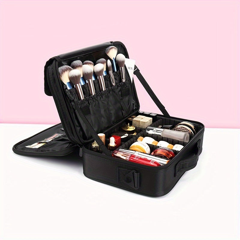 YIMUWN Wear-Resistant Nylon Cosmetic Case with Detachable Dividers, Hand Washable Makeup Organizer Box - Casual Style, No Print Design from Guangzhou - 1pc