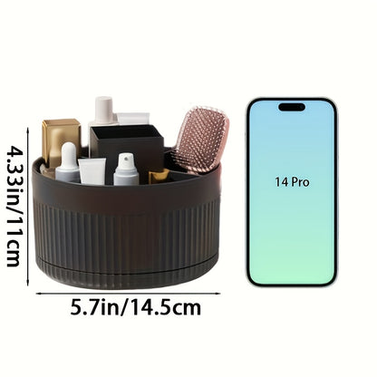 1pc of 360° Rotating Desktop Cosmetic Storage Box, Multifunctional Makeup Box, Skin Care Storage Box, Plastic Makeup Brush Storage Box, Suitable for Party Gifts, Holiday Gifts, Valentine'S Day Gifts, Happy Valentine'S Day