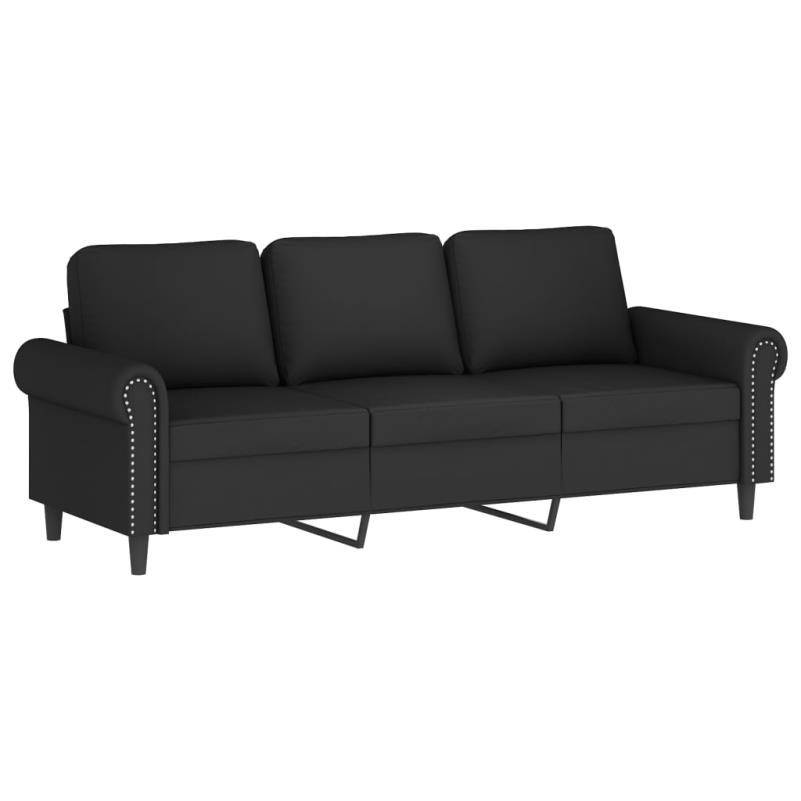 3pcs Modern Black Velvet Sofa Set with Cushions - Metal Frame, Versatile Living Room Furniture, No Electricity Needed, Elegant Home Decor