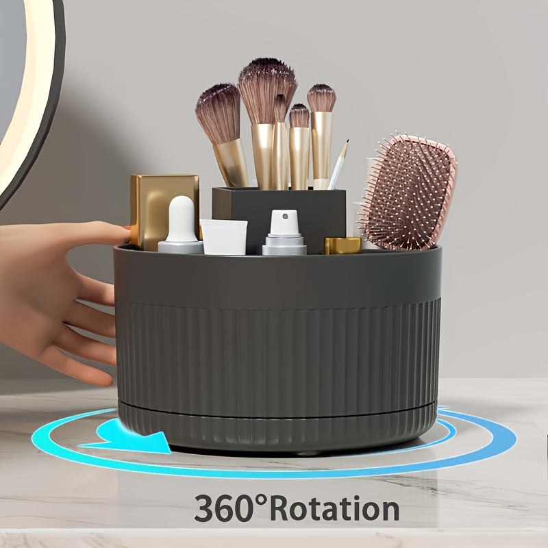 1pc of 360° Rotating Desktop Cosmetic Storage Box, Multifunctional Makeup Box, Skin Care Storage Box, Plastic Makeup Brush Storage Box, Suitable for Party Gifts, Holiday Gifts, Valentine'S Day Gifts, Happy Valentine'S Day