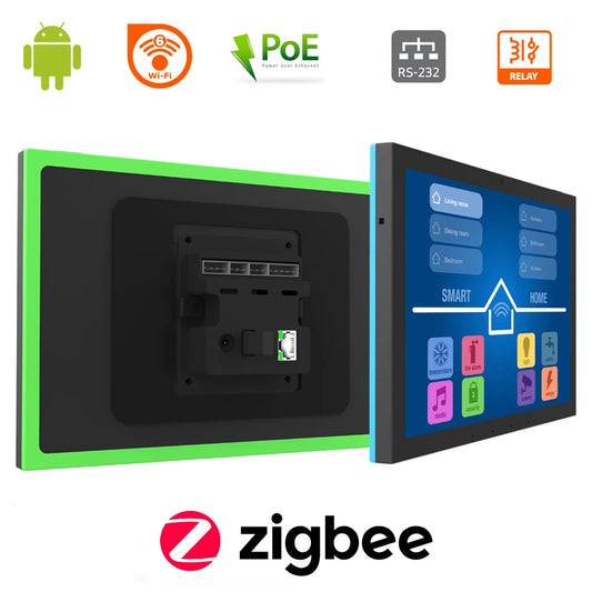 10.1 inch android smart home control panel with touch screen, 4GB RAM, wifi 6, RJ45, PoE,RS232, RS48, software not included.