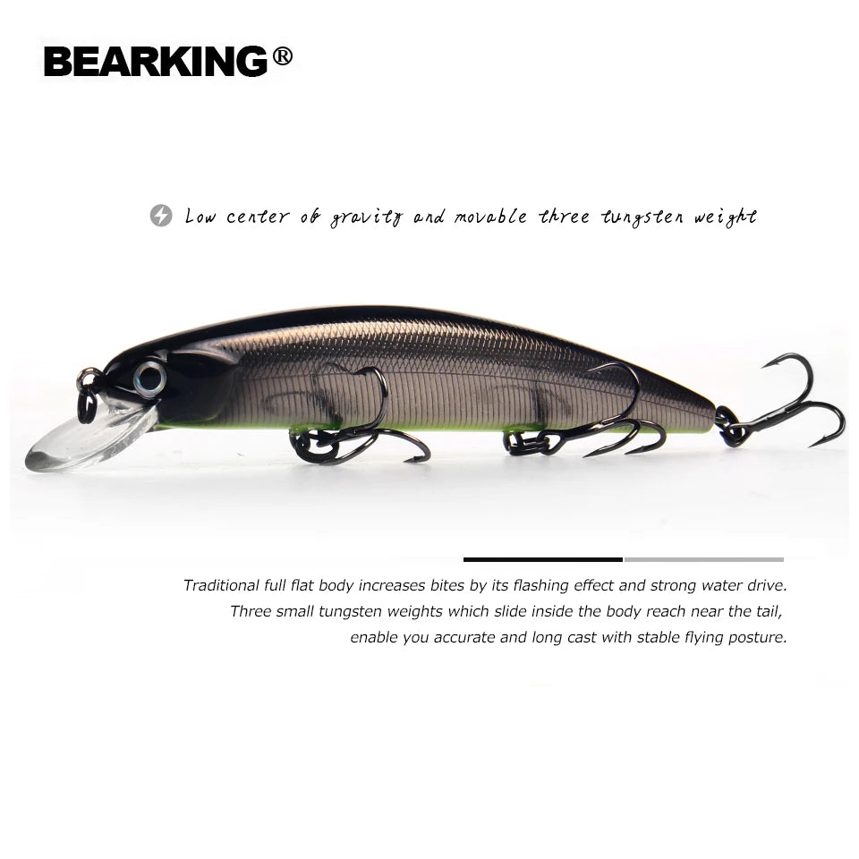 Bearking 11cm 17g Dive 1.5m super weight system long casting SP minnow  New model fishing lures hard bait quality wobblers