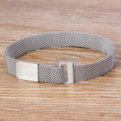 Classic Stainless Steel Magnetic Mesh Strap Bracelets Watch Strap 7 Colors Choice For Men and Women Lovers Bangle Jewelry Gift