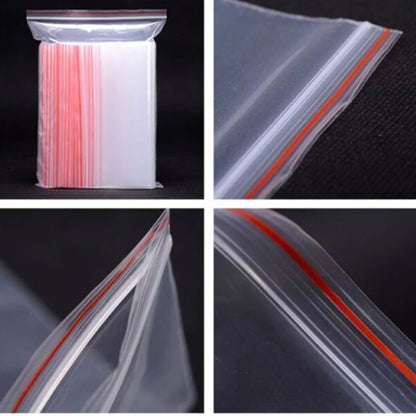 100pcs/pack Small Zip Lock Plastic Bag Reclosable Transparent Bag Shoe Bag Vacuum Bag Poly Clear Bags Thickness 0.05mm