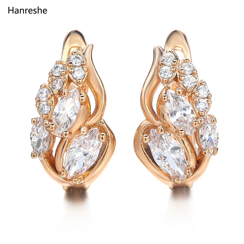 Hanreshe Crystal Stud Earrings Small Red Blue Natural Zircon  Hiphop Jewelry Party Cute Gold Color Lovers Earrings Women Gift