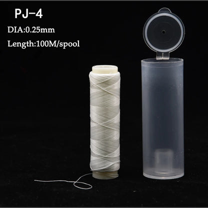 1pc PJ1/2/3/4/5/7 High Tensile Polyester Bait Elastic Thread Spool Sea Fishing Accessories Tackle Invisible Fishing Bait Line