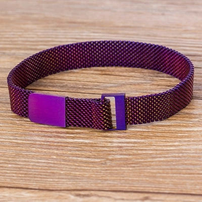 Classic Stainless Steel Magnetic Mesh Strap Bracelets Watch Strap 7 Colors Choice For Men and Women Lovers Bangle Jewelry Gift