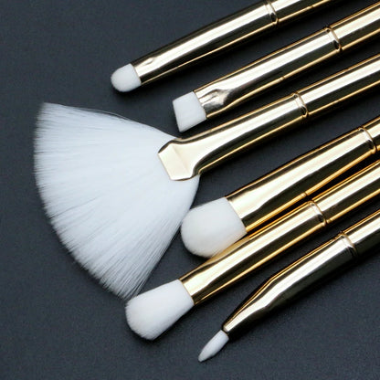 Makeup Brush Set 10Pcs Gold Powder Blush Foundation Eyebrow Make Up Brushes Kit