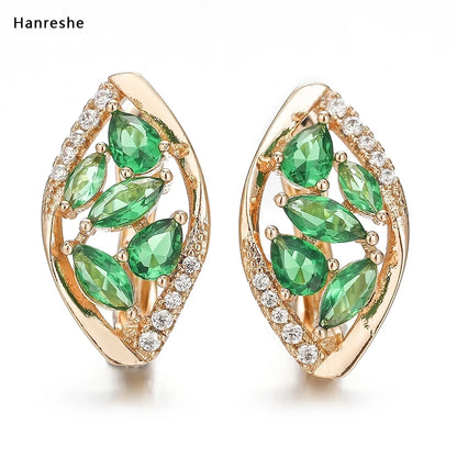 Hanreshe Crystal Stud Earrings Small Red Blue Natural Zircon  Hiphop Jewelry Party Cute Gold Color Lovers Earrings Women Gift