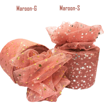 25Yards 6cm Star Tulle Confetti Glitter Mesh Baking Cake Topper Tutu Pom Bow Soft Squine Organza DIY Wedding Birthday Decoration