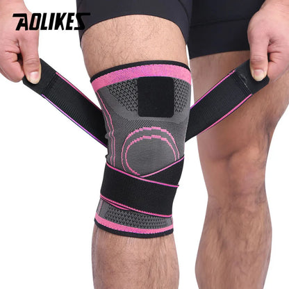 AOLIKES 1PCS Knee Support Professional Protective Sports Knee Pad Breathable Bandage Knee Brace Basketball Tennis Cycling