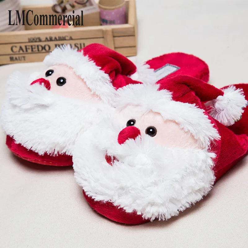 Home Slippers New Winter Christmas Custom home shoes Fur Slippers Unisex Cute Funny Shoes Lovers  Slippers Women Men Indoor Gift