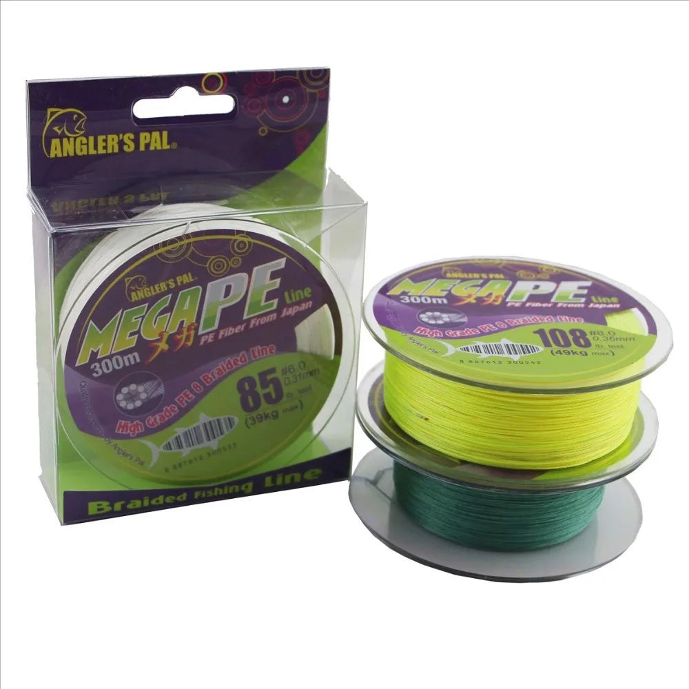 300M and 500M Anglers Pal MEGA PE X8 multifilament PE braided Japan fishing line 8 strands braid, Durable Fishing Equipment