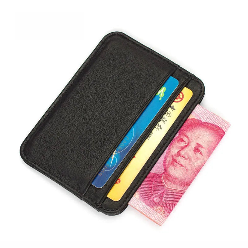 Super Slim Soft Sheepskin Genuine Leather Card Holder Mini Credit Card Wallet Men Thin Card Case Small Purse Business Cardholder