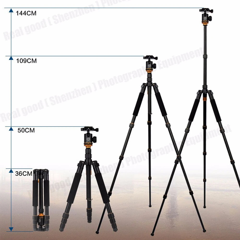 Beike QZSD Q999S Professional Photographic Portable Aluminium Alloy Tripod Kit Monopod Stand Ball head For Travel DSLR Camera