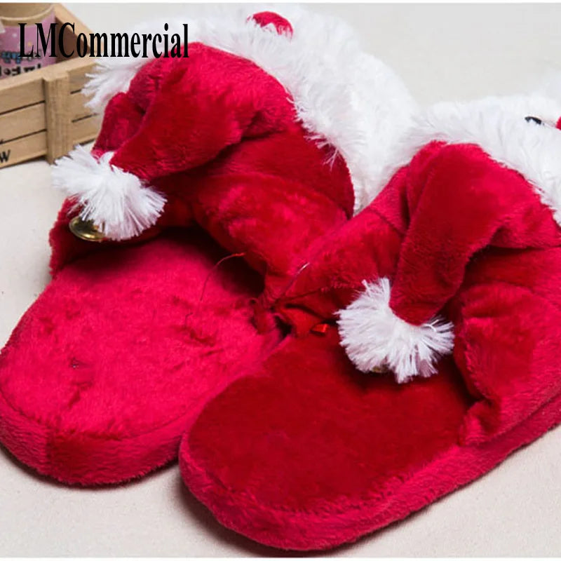 Home Slippers New Winter Christmas Custom home shoes Fur Slippers Unisex Cute Funny Shoes Lovers  Slippers Women Men Indoor Gift