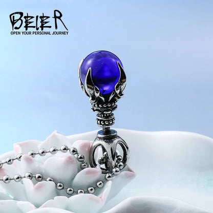 BEIER 2018 New Stainless Steel Fashion Claw Necklace Pendant With Red/Black/blue Stone fashion jewelry for man BP8-122