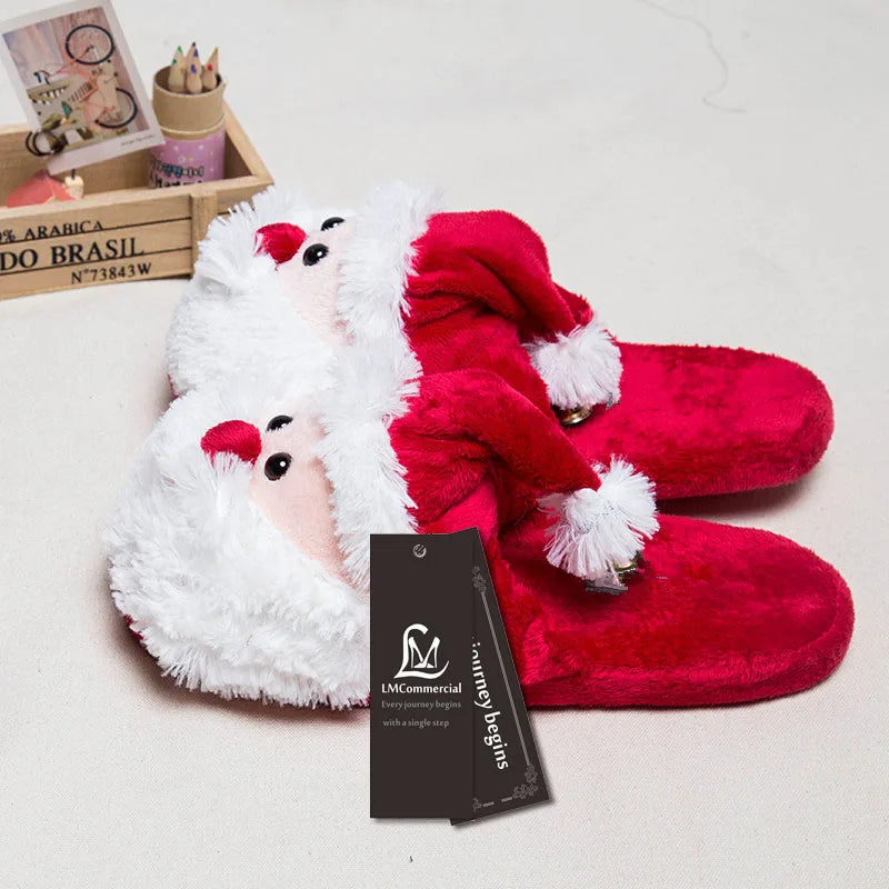 Home Slippers New Winter Christmas Custom home shoes Fur Slippers Unisex Cute Funny Shoes Lovers  Slippers Women Men Indoor Gift