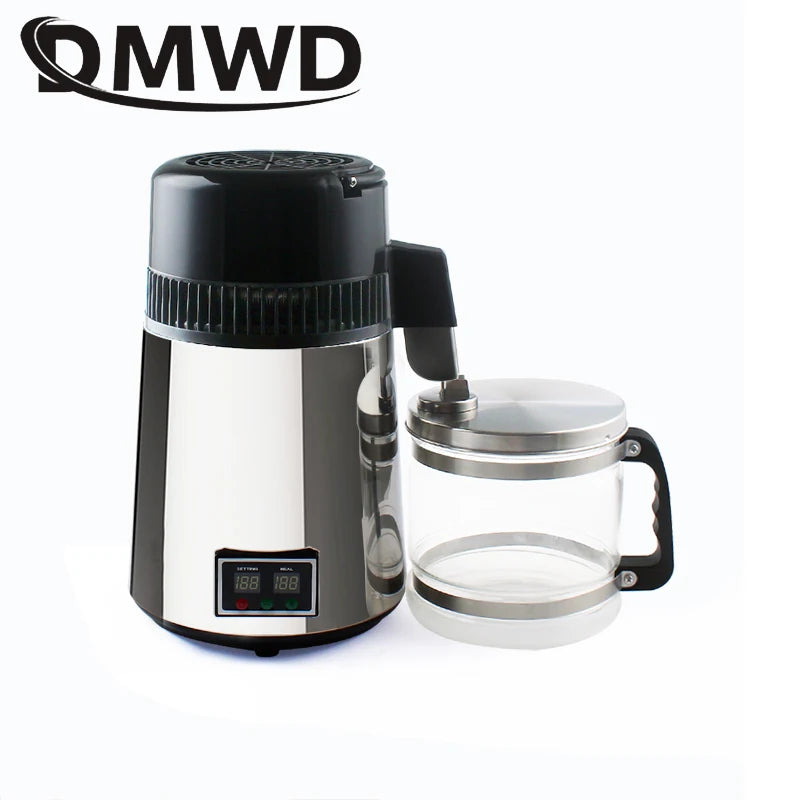 DMWD Pure Water Distiller 4L Dental Distilled Water Machine Filter Stainless Steel Electric Distillation Purifier Jug 110V 220V