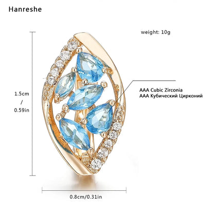 Hanreshe Crystal Stud Earrings Small Red Blue Natural Zircon  Hiphop Jewelry Party Cute Gold Color Lovers Earrings Women Gift