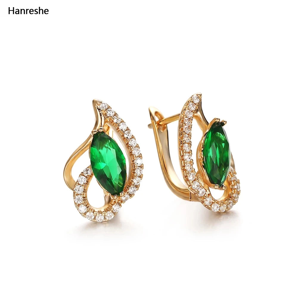 Hanreshe Crystal Stud Earrings Small Red Blue Natural Zircon  Hiphop Jewelry Party Cute Gold Color Lovers Earrings Women Gift