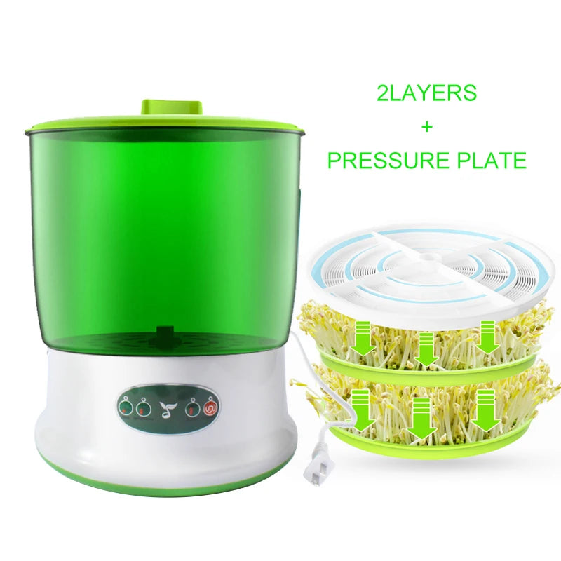 Intelligent Bean Sprouts Maker Thermostat Green Vegetable Seeds Growth Bucket Automatic Electric Sprout Buds Germinator Machine