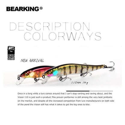 BEARKING 11cm 14g Top Hard Fishing Lures Minnow quality Baits Wobblers good action professional Fishing Tackles artificial