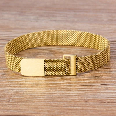 Classic Stainless Steel Magnetic Mesh Strap Bracelets Watch Strap 7 Colors Choice For Men and Women Lovers Bangle Jewelry Gift