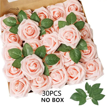 30pcs Artificial Flower Roses Bouquets Wedding Party Decorations Foam Roses Home Valentines Dia De La Madre Gift Garden Decors