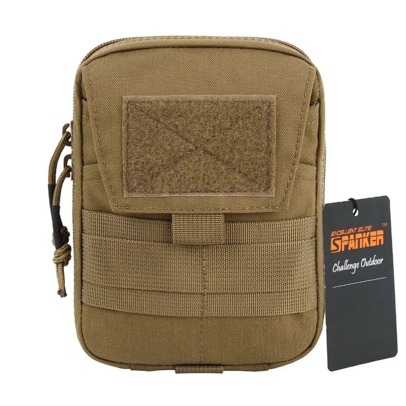 EXCELLENT ELITE SPANKER Tactical  EDC Pouch Molle Multifunctional Pouch Double Zipper Waist Pack Magic Tape Tool Bags