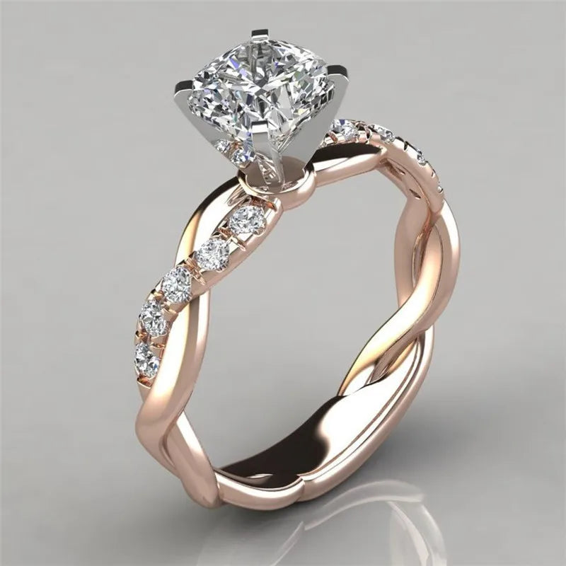 European and American Moissanite Plated Rose Gold Lingering Rings for Women Female Valentines Day Gift Wedding Engagement Ring