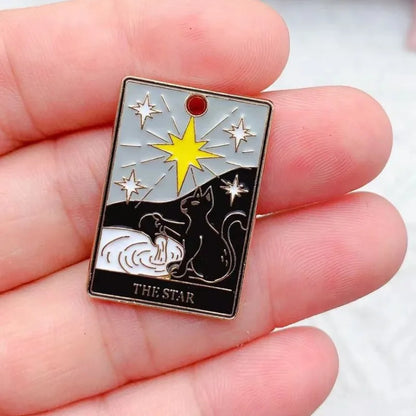 10pcs Tarot Card Charms Magical Divination Crafts  Enamel  Board Sun Moon And Lovers Jewelry DIY Accessories