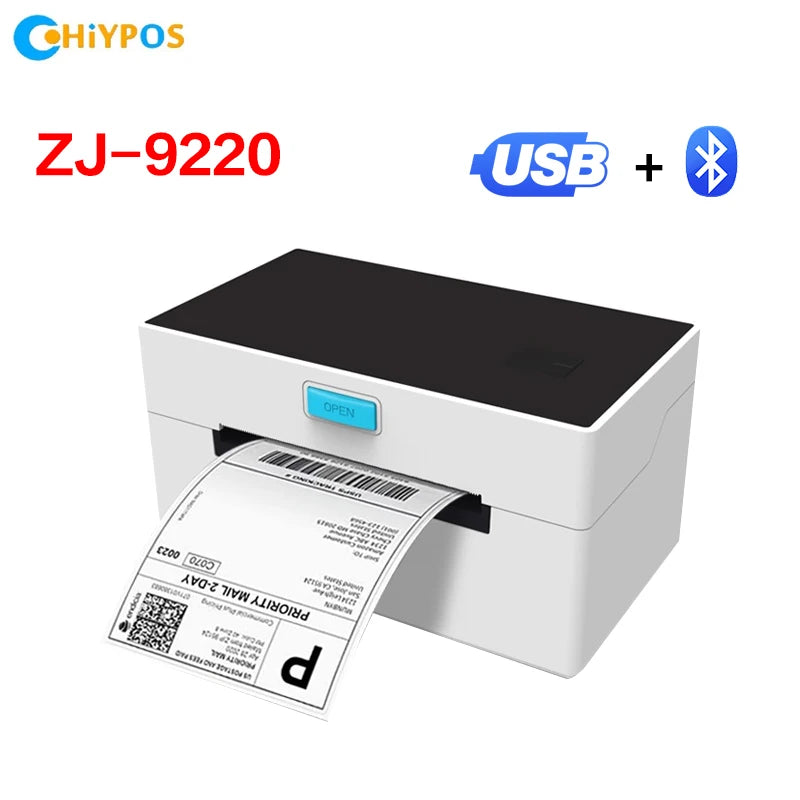 4inch Thermal Shipping Label Printer 9220USB/Bluetooth Compatible with Windows/Mac Barcode Label Printer