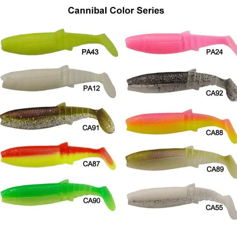 KESFISHING Cannibal 3",4” inch Bass Pesca Soft Silicone Bait Swimbait Shrimp Smell Isca Artificial Fishing Lure