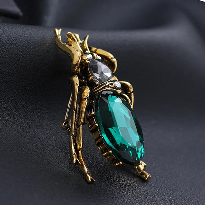 Creative Cute Insect Brooch Drip Oil Rhinestone Bee Beetle Animal Brooches Fashion Corsage Clothing Accessories Universal Pins