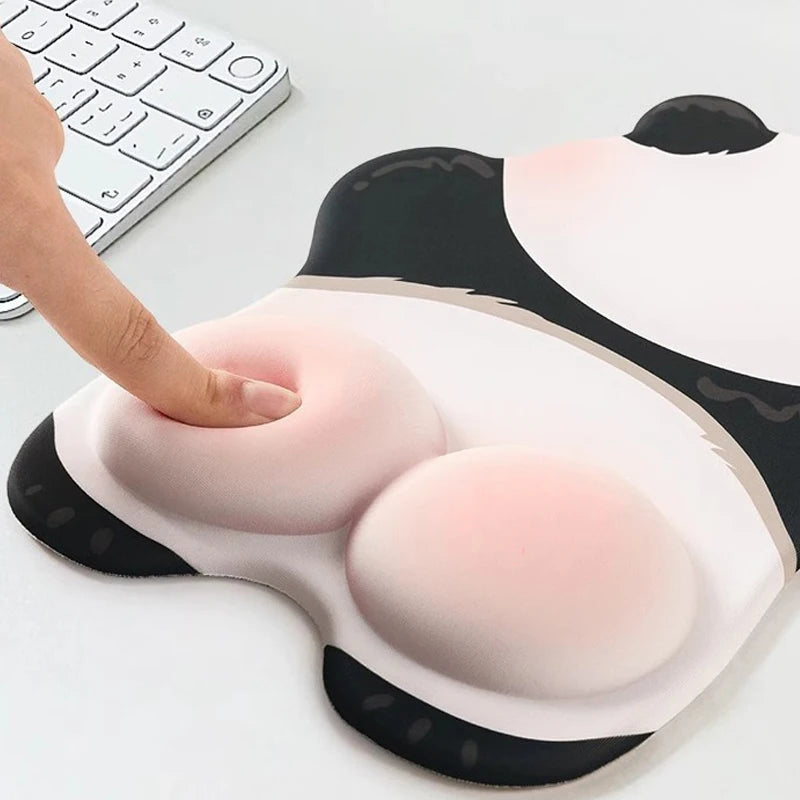 1pcs Mouse Pad Kawaii Pink Panda Mouse Pad Silicone Wrist Mouse Pad Cute Non Slip Computer Office High-End Mouse Pads For Girls