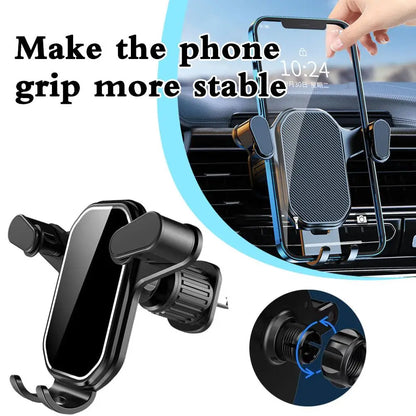 NEW Universal Car Phone Holder With Ventilation Hook GPS Stand Gravity Installation Support Mobile 360 Rotation Anti Degree O5G2