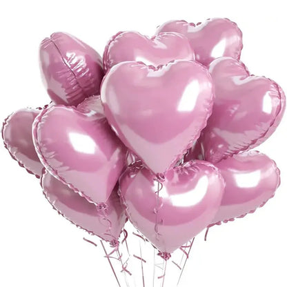 5/10pcs 18inch Heart Foil Balloons Pink Sage Green Heart Ballon for Birthday Party Valentines Day Wedding Anniversary Decoration