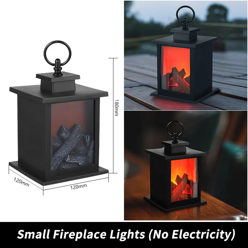 LED Fireplace Flame Lantern Lamp Dynamic Lantern Lamp Simulation Fireplace Flame Night Light Valentines Day Courtyard Home Decor