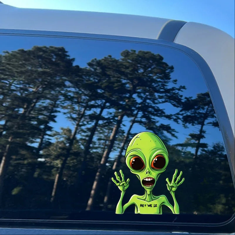 1pc Alien Car Stickers for Window Rear Windshield Door Decoration Cool Auto Body Styling Waterproof Sunproof Motorcycle Decals