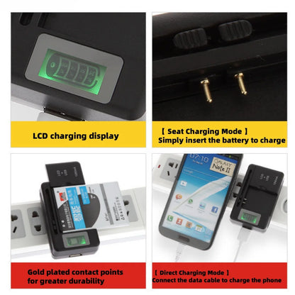 New Car Universal Mobile Battery Charger EU US Plug in LCD Indicator Screen USB Port for Mobile Phone Battery Charger