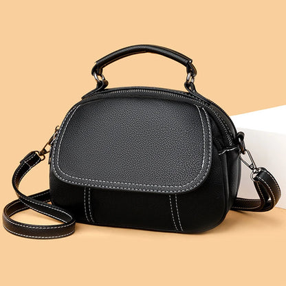 Luxury Double Zipper Women Shoulder Bags Soft PU Leather Phone Crossbody Bag Ladies Purse Clutch Female Shell Messenger Bag