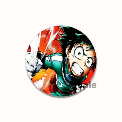 Round Anime Badge Midoriya Izuku Bakugou Katsuki Todoroki Shoto Ochaco Uraraka Cartoon Brooches Handmade Pins Accessorie Gifts