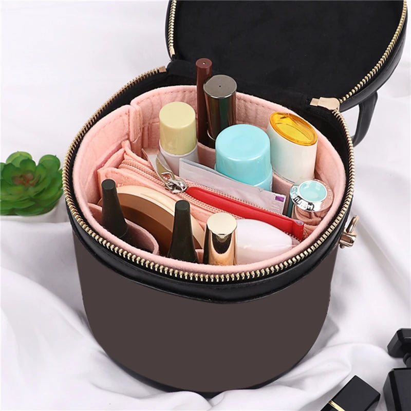 Make up Bag for Women Simple Ladies Bucket Felt Convenient Portable Leisure High-capacity Handbag Storage Cosmetic Bag