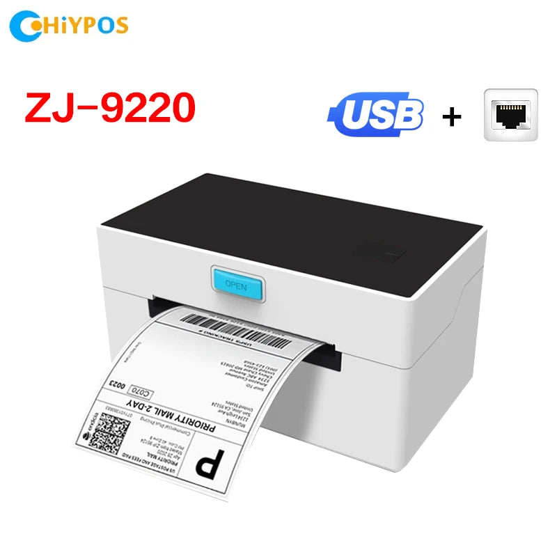 4inch Thermal Shipping Label Printer 9220USB/Bluetooth Compatible with Windows/Mac Barcode Label Printer