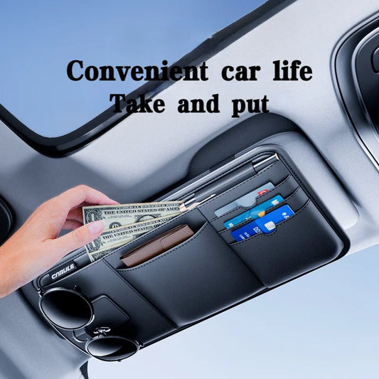 Function Car Sun Visor Organizer Multi-Pocket Auto Interior Accessories Pocket Organizer Car Document Storage Pouch Interior