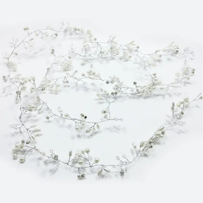 Bridal Wedding Crystal Bride Hair Accessories Pearl Flower Headband Handmade Hairband Beads Decoration Hair Comb For Women