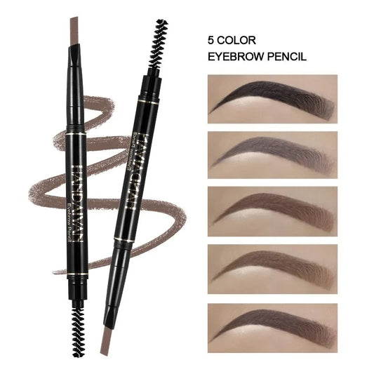 HANDAIYAN Eyebrow Pencil Automatic Rotating Double Head Long Lasting Natural Waterproof 5 Color Triangle Eyebrow Pen Make Up